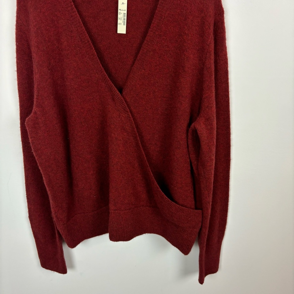 Madewell Deep Burgundy Wrap Sweater - Picture 5 of 10